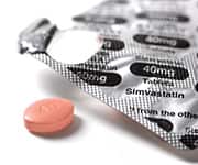 Tablet of a statin drug used to manage cholesterol